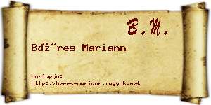 Béres Mariann névjegykártya
