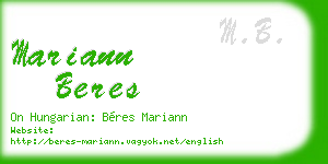 mariann beres business card