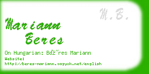 mariann beres business card